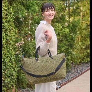 LULU DHARMA Plaid Houndstooth Weekender Large Travel Bag Carryon NEW MSRP $125